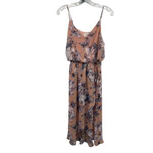 Sienna Sky Womens Floral Faux Wrap Dress Hi Low Sleeveless Size Small
